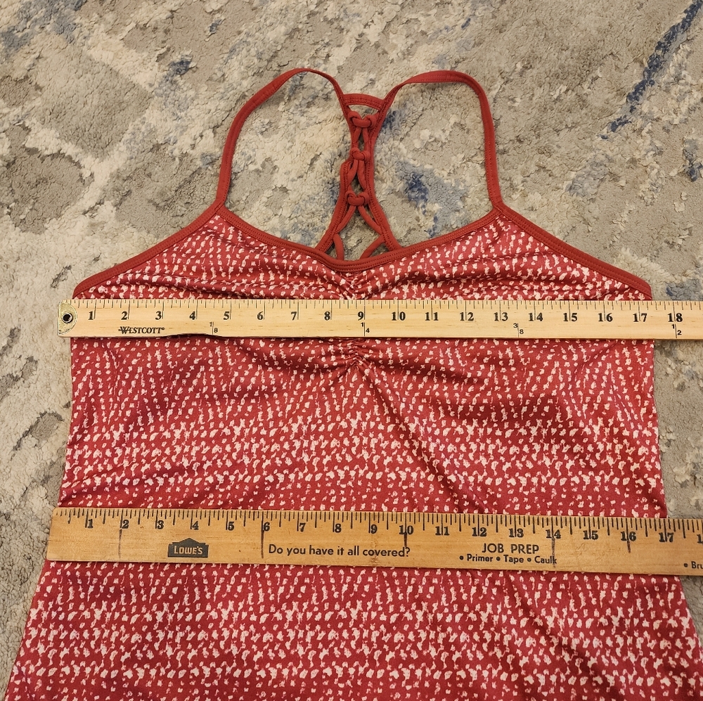 Prana Elixir Racerback Dress Crushed Cran Sumatra Pink Red Built In Bra Medium - Picture 8 of 16